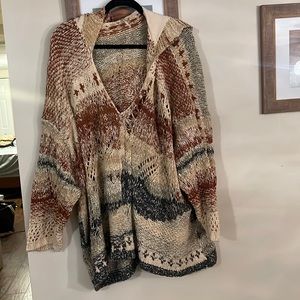 Free people crochet beach hoodie